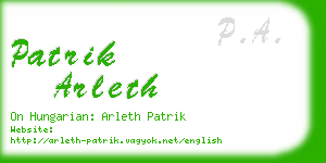 patrik arleth business card